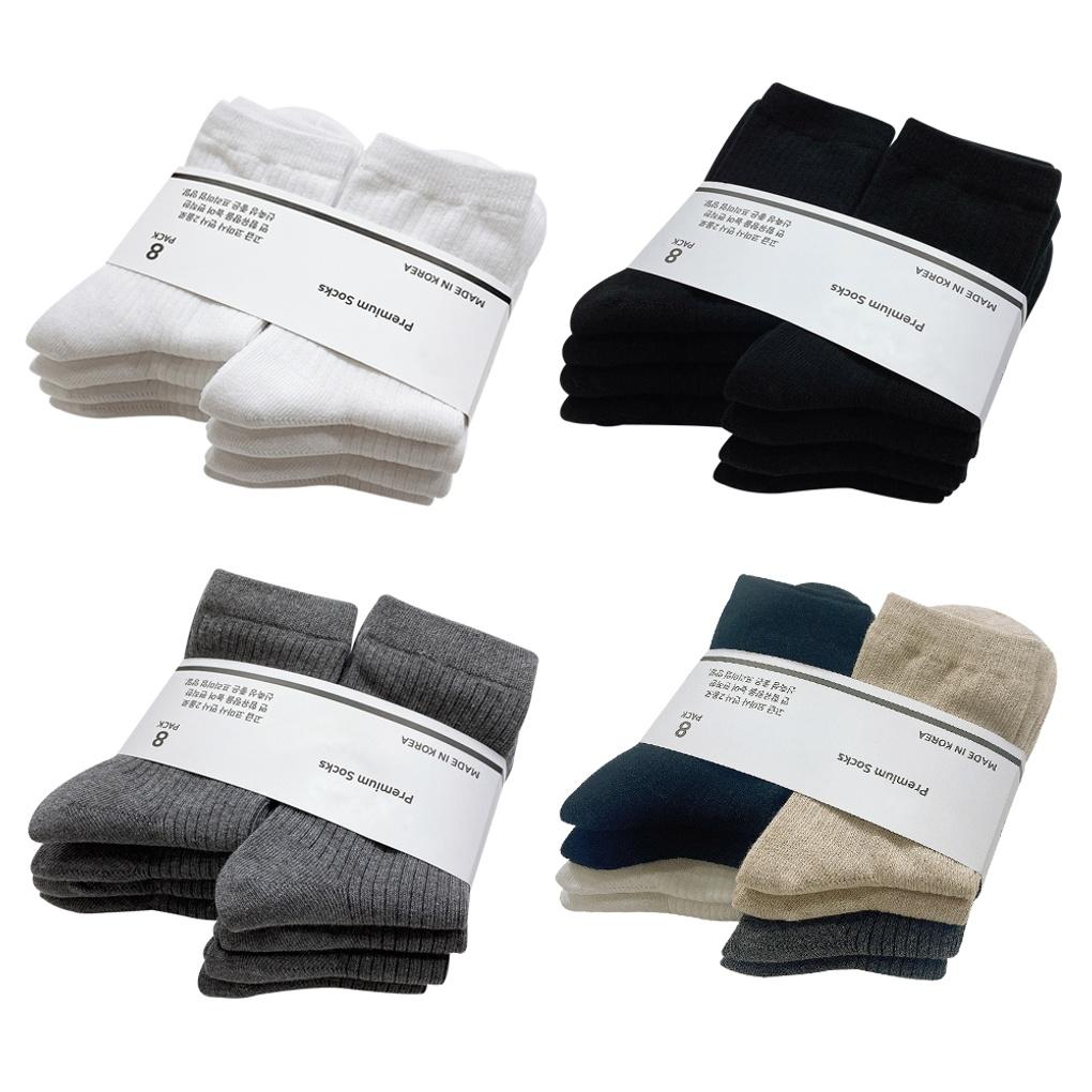 8 pairs of women s premium cotton stretch ribbed mid-calf socks