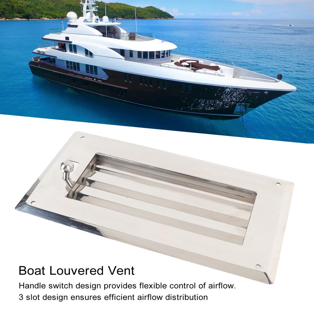 Stainless Steel Louvered Vent 11.81x5.91in Adjustable Rectangular Air Grill Cover Ventilation Louver for Boats Yachts RVs