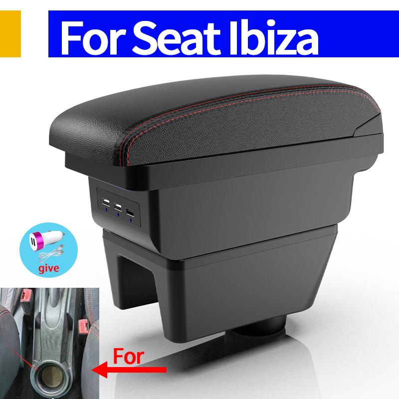 For Ibiza 6j Ibiza 6L Armrest Box For Seat Ibiza Car Armrest Central Storage Box Retrofit with USB Interior Car Accessories