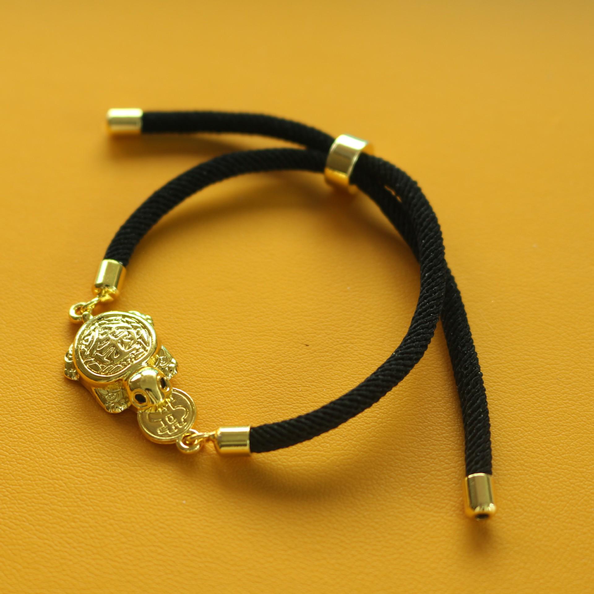 2026 Dajia Jenn Lann Temple Good Luck Turtle Bracelet: Unisex Red String with Golden Turtle for Birth Year Blessings