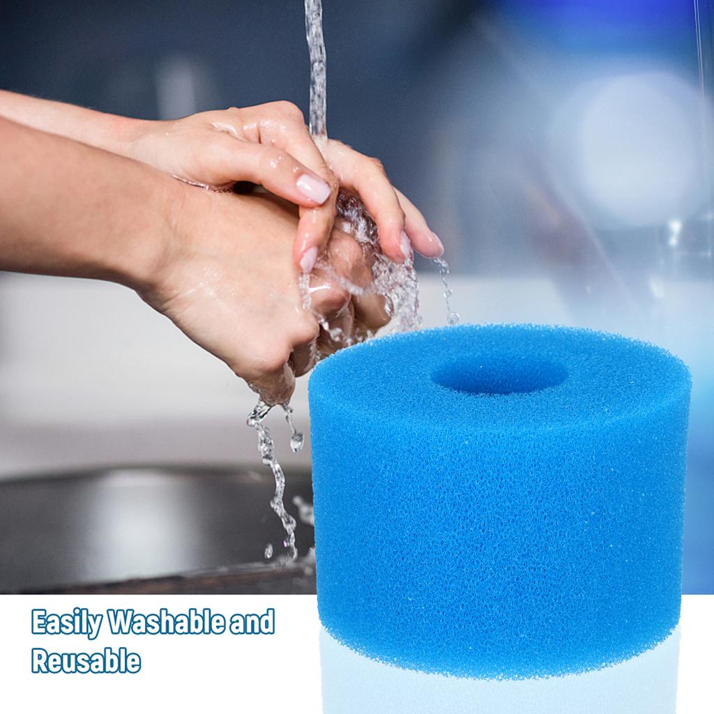 Swimming Pool Filter Cleaning Tool Reusable Washable Sponge Foam Filter Cartridge Replacement for Type S1 Filter Blue