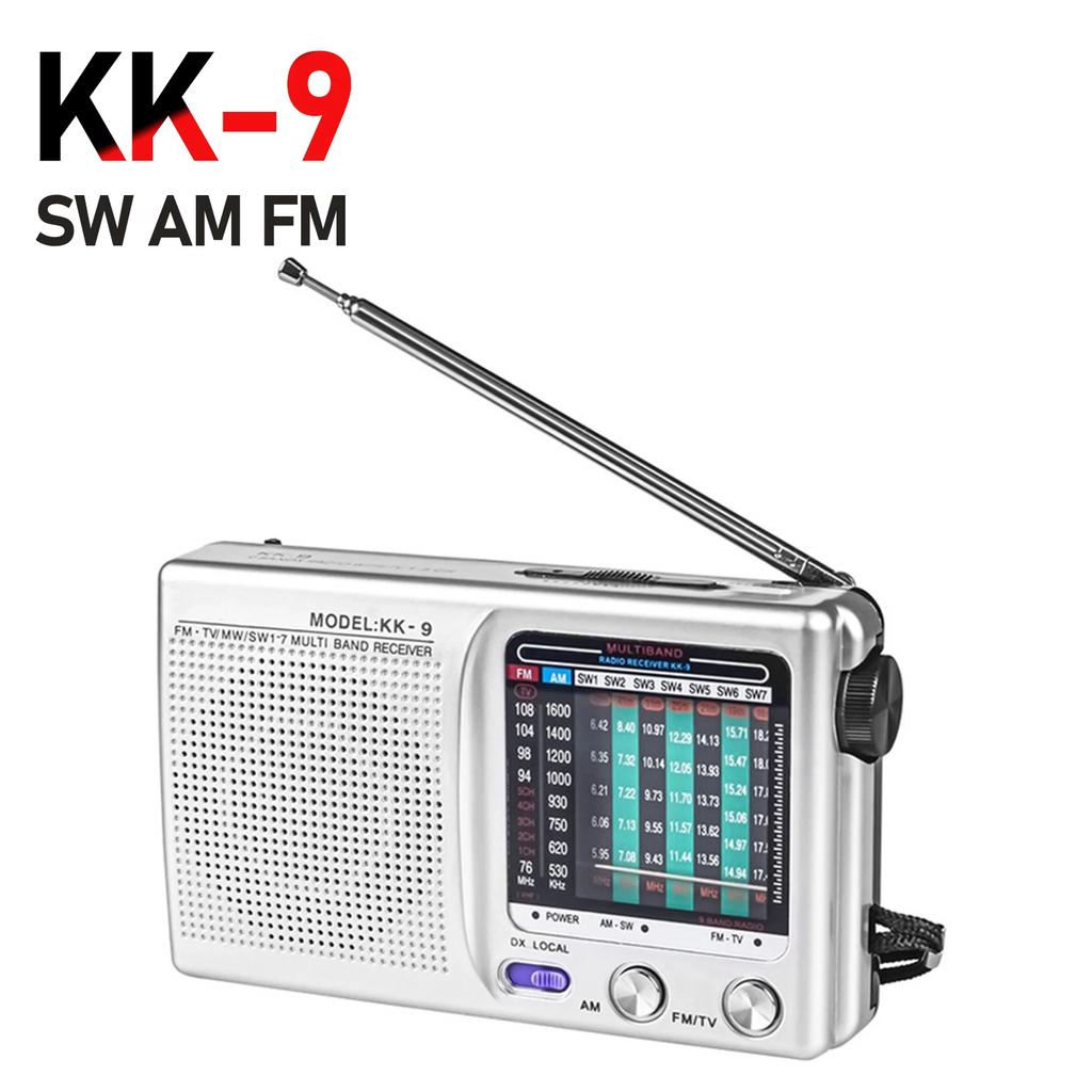 Retro Mini Weather Radio Full Band Plastic Handheld Weather Radio SW AM FM Handheld Mini Radio Battery Powered Built-in Speaker