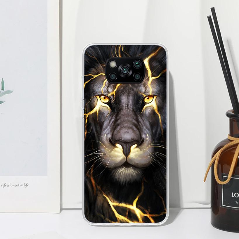 Lion Alpha Male Cub King Phone Case For Xiaomi Poco X7 X6 X5 M7 M8 Pro F7 Ultra Redmi 15C 15 13C 13 12C 12 10 10C 10A Art Fundas