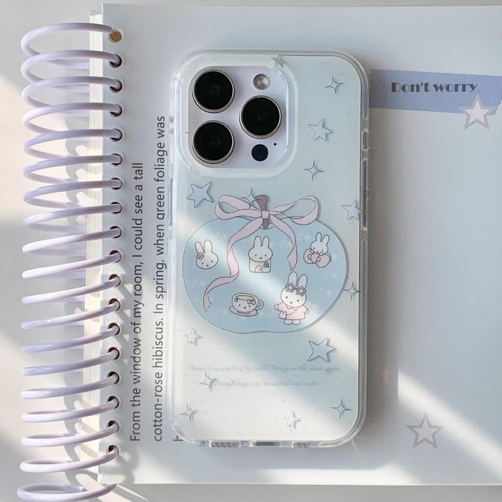 Blue Star for Apple Miffy Rabbit Chain for Apple 17promax Phone Case for IPhone 15pro/14 Female