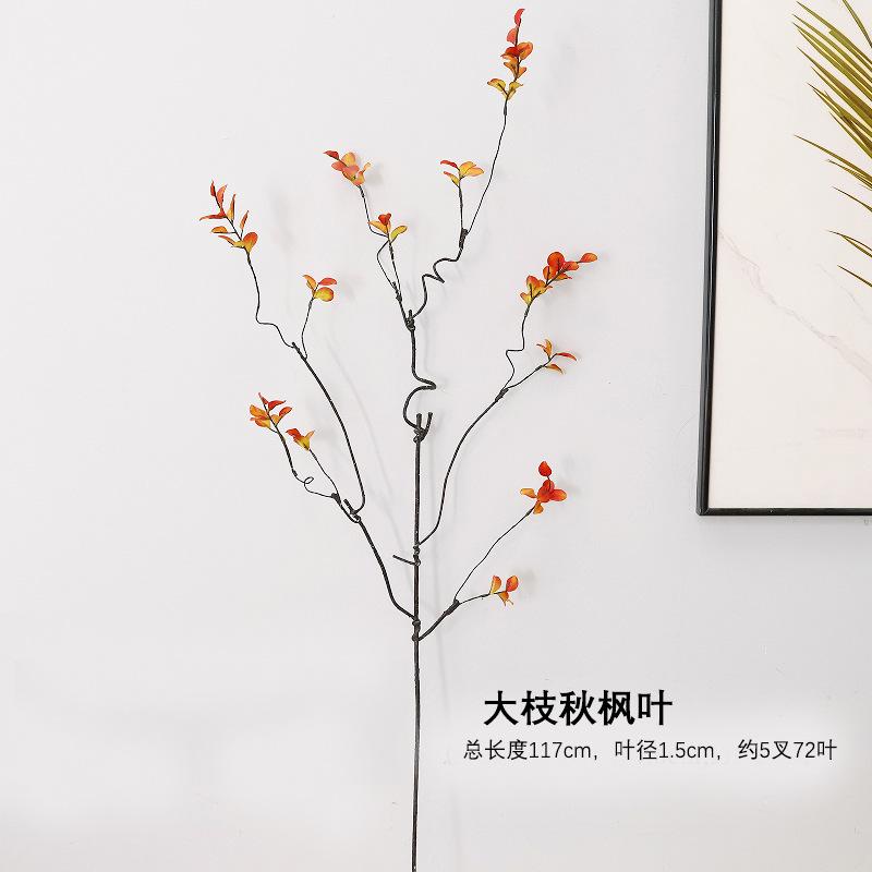 Simulation of Red Maple Leaves, New Chinese-style Porch, Home Decoration Ornaments, Window Soft Decoration Flowers, Simulation of Autumn Maple Leaves