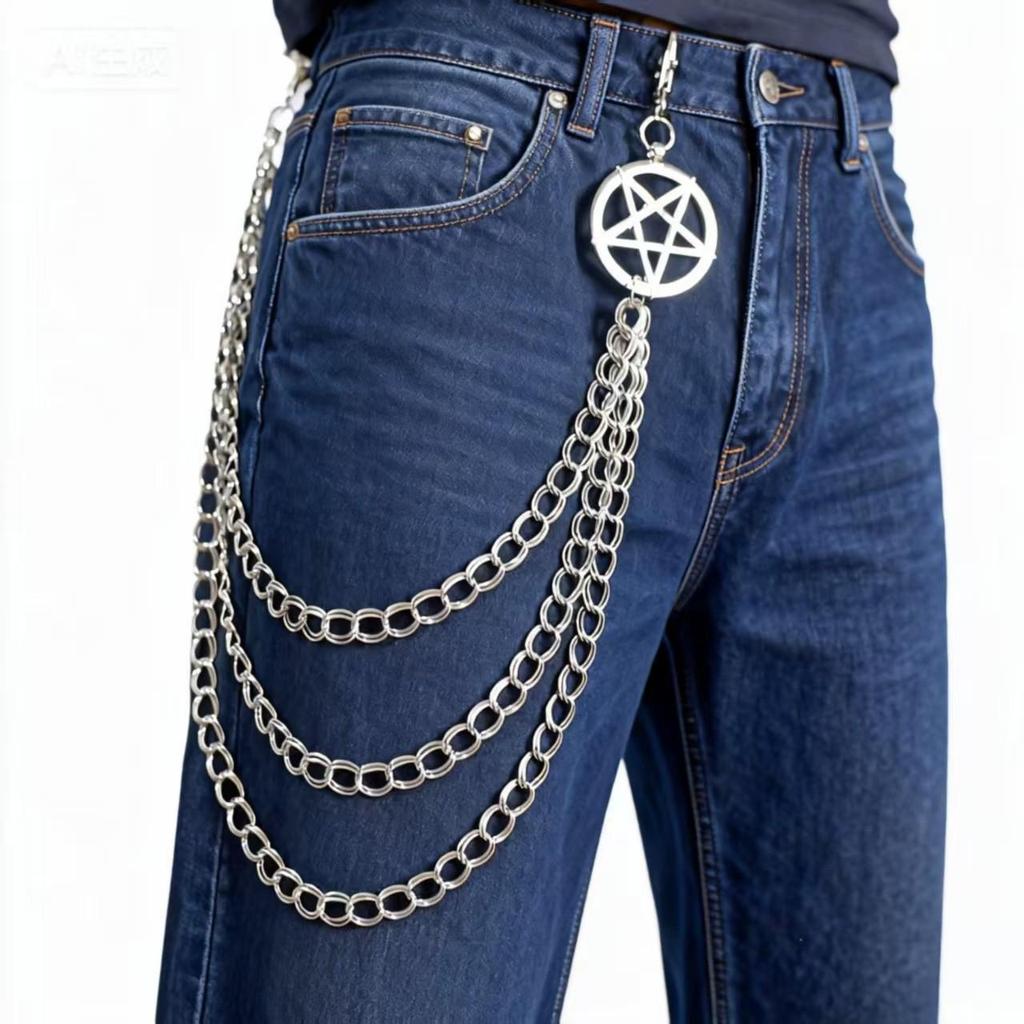 Retro Metal Disc Pant Chain: Women's Multi-Layer Star Waist Accessory