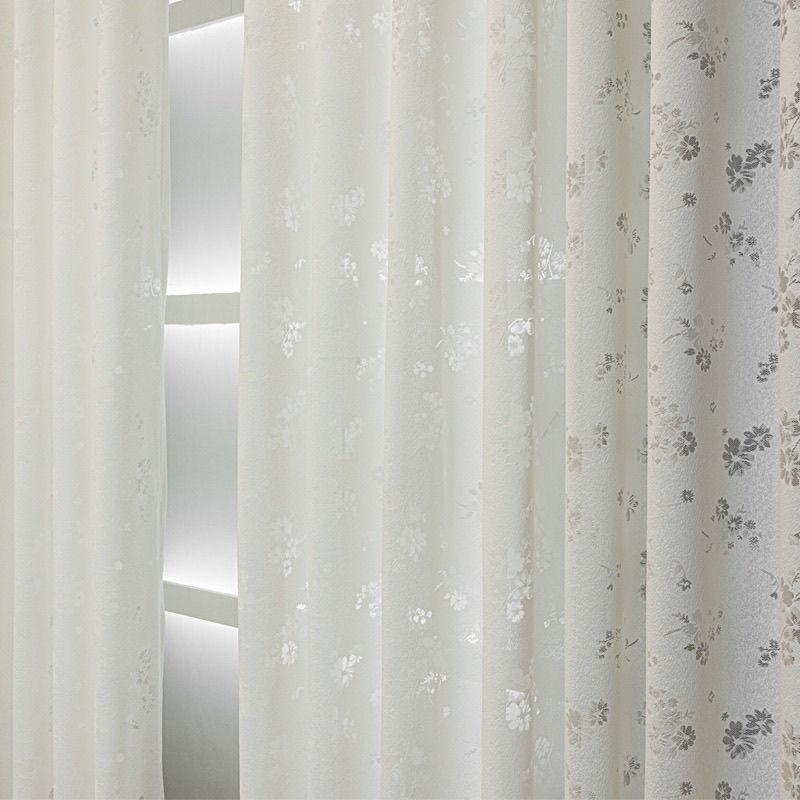 White Embroidered Peach Blossom Sheer Curtains, Semi-Transparent  for Bedroom and Living Room, Living Room Drapes | Elegant Window Treatment |