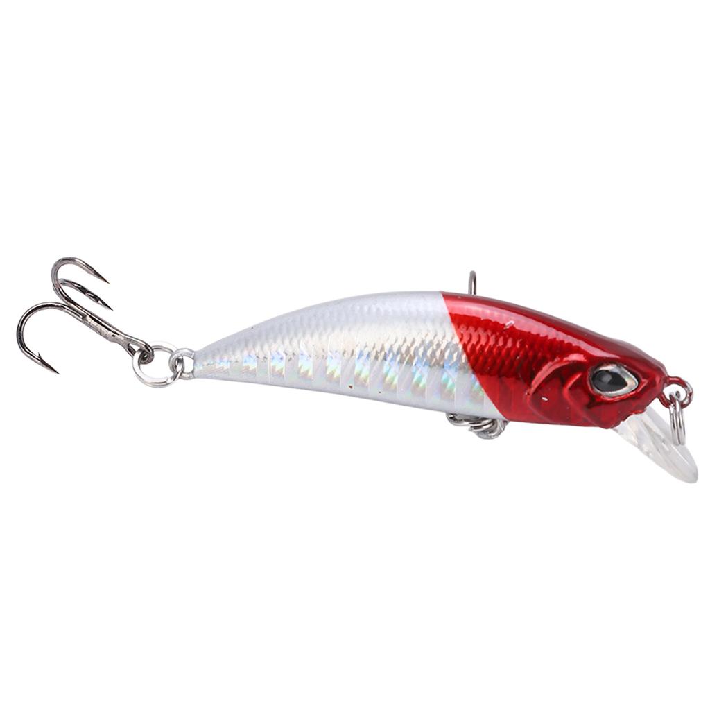 5cm Hard Artificial Minnow Fishing Bait 3D Lifelike Eyes Floating Wobbler Fishing Lures#4
