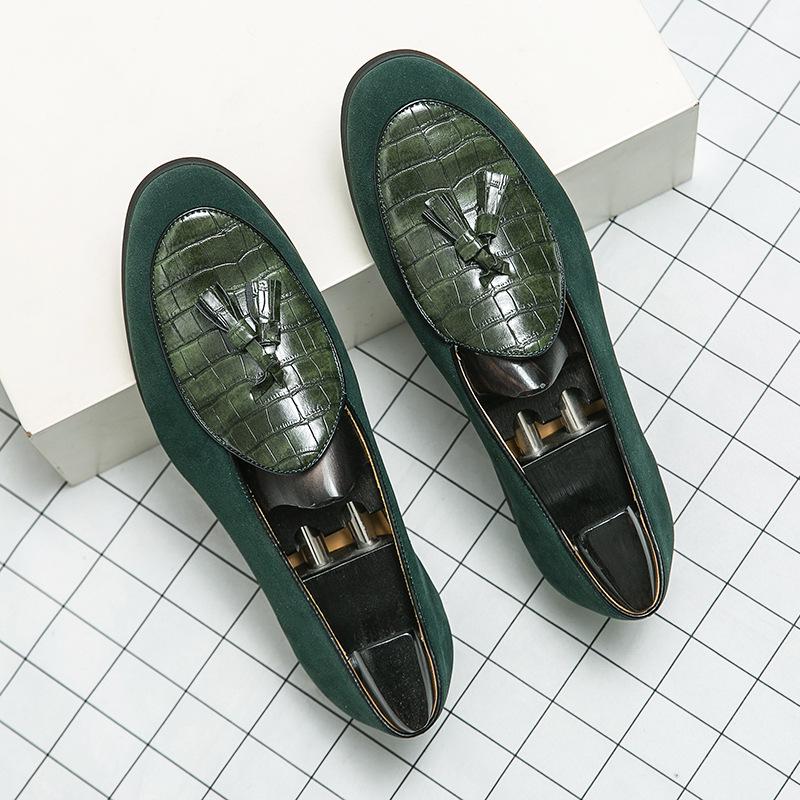 Men s Large Size Casual Leather Tassel Loafers - Trendy Slip-on Shoes 45