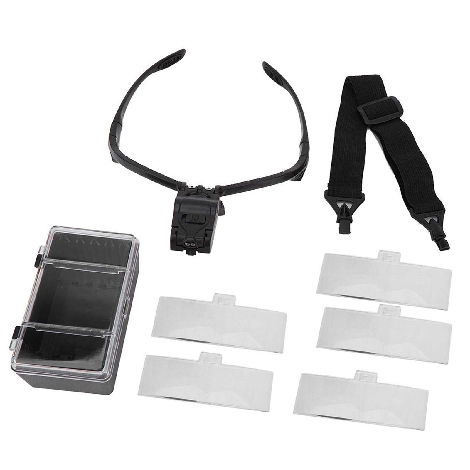 

Eyeglass Type Headband Magnifier with 5 Lens LED Lamp for Eyelashes Extension Use