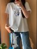 Shuangtian Women's Plus Size Cartoon Letter Print Casual T-shirt (9261)