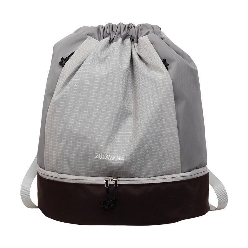 Schoolbag Portable swimming bag Large capacity wet and dry separation sports fitness bag Plaid backpack Beach bag Wash bag