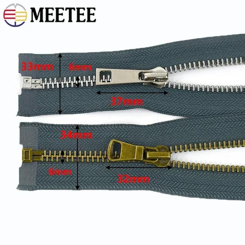2Pcs 5# Sewing Metal Zippers 40/50/60/70/80cm Open-End Zipper Jacket Coat Auto Lock Zip Repair Kit DIY Bag Garment Accessories
