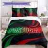 Set Biancheria da Letto Stampata Calcio Portogallo 3 Pezzi Set Copriletto Traspirante Accogliente come Regalo per la Casa Nuova o per le Feste