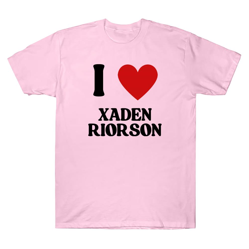 I Love Xaden Riorson Cotton Tees Alex Warren Same Style Peripheral T-shirt Simple Letter Print T Shirt Women Men Casual Top