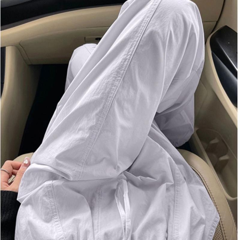 Taro Purple Cargo Pants Women's American Drawstring High Waist Straight Loose Slimming Trendy Casual Wide-Leg Pants
