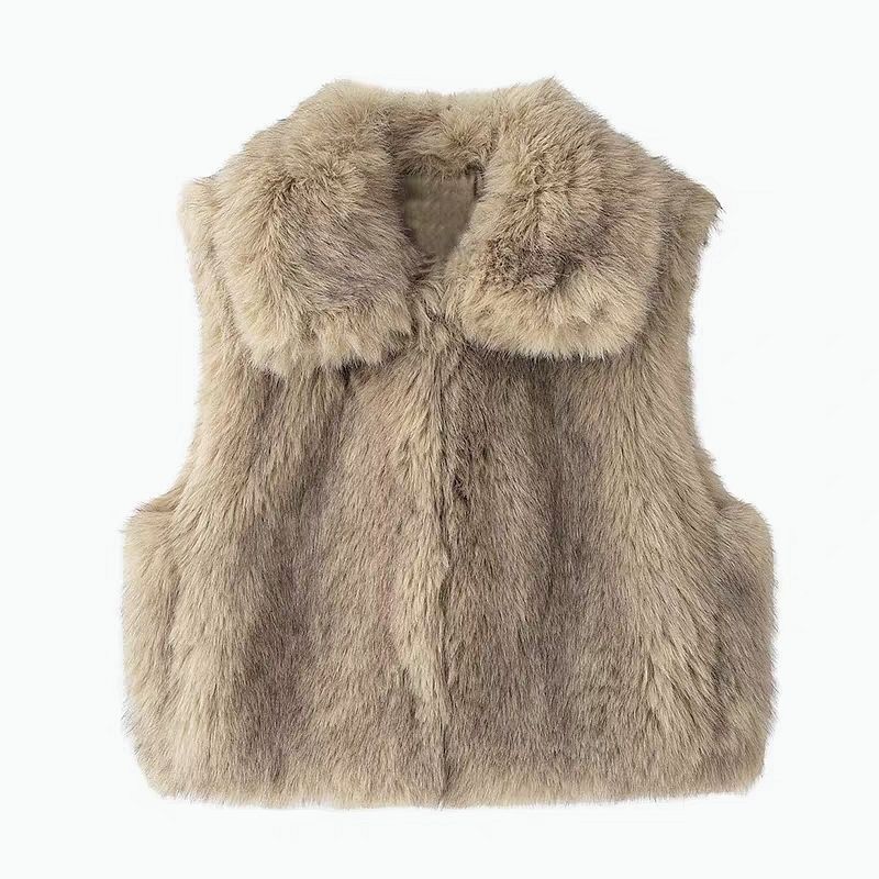 Shoulder women's clothing European and American autumn and winter new imitation fox fur vest jacket vest artificial fur vest