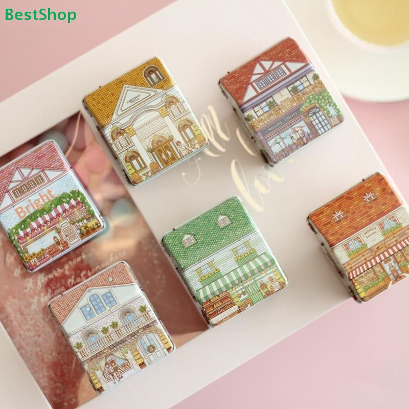Village Style House Tin Containers – Mini Metal Storage Boxes for Wedding Favors & Party Treats