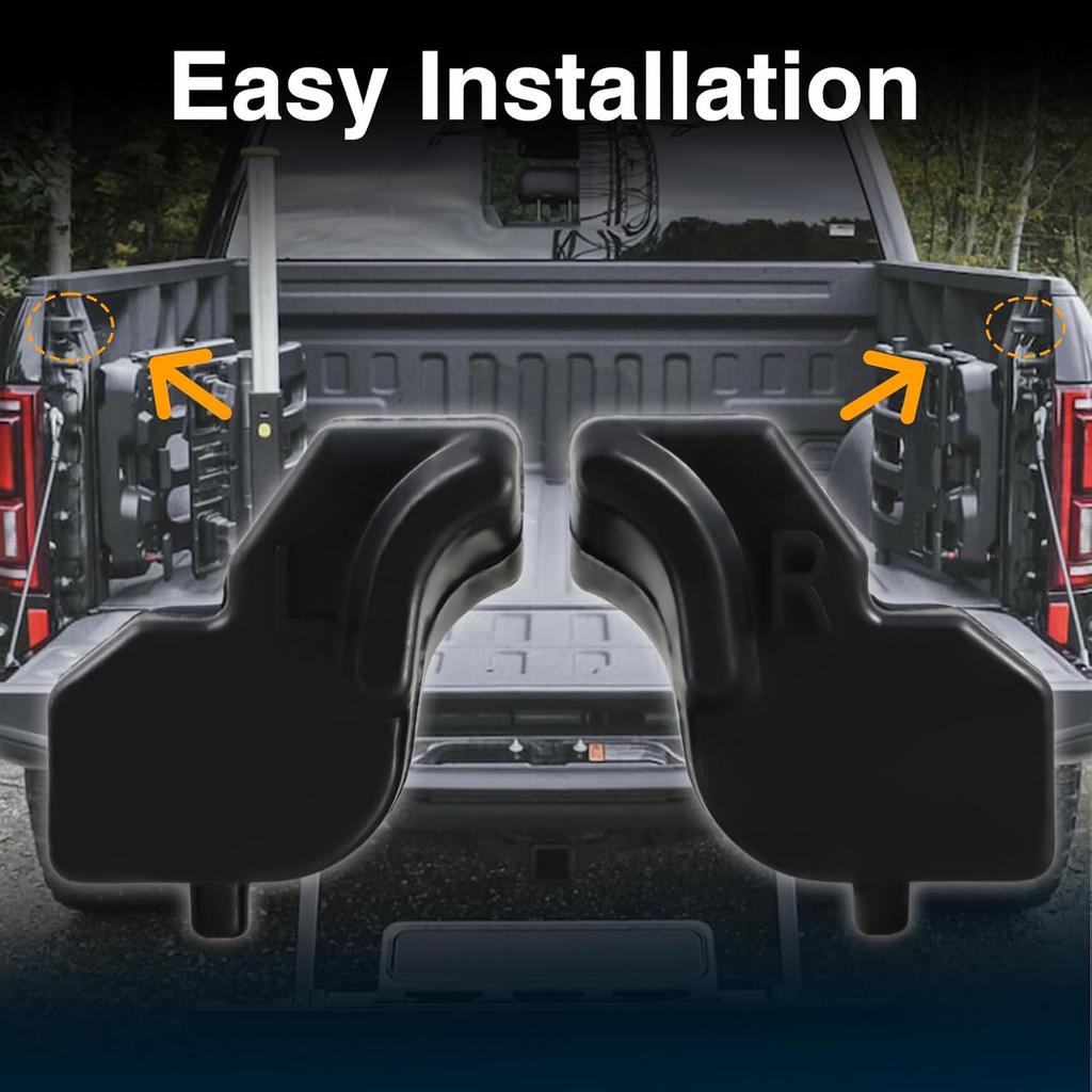 Upgraded Left&Right Side Tailgate Rubber Bumper Cushions Tailgate Stopper Limiter Cushions With 4 Metal Bolts Compatible With Ford F-150 2015-