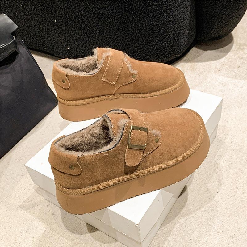 New Style of Thick-soled Women's Shoes with Fleece, Warm One-foot Snow Boots and Cotton Shoes