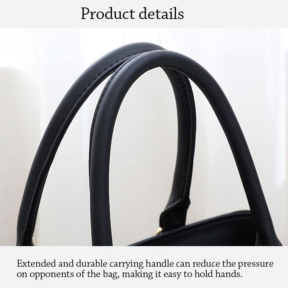 Fashion PU Leather Shoulder Bags Solid Color Large Capacity Ladies Handbags with Pendant Female Messenger Bag