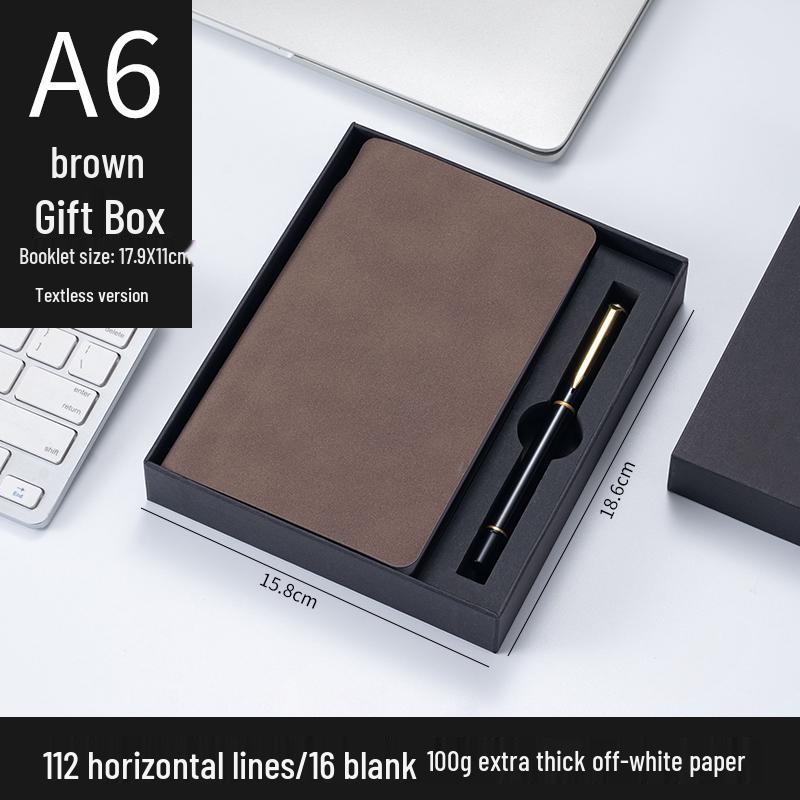 Customizable Sheepskin Notebook with Pen & Free Engraving - Company Logo 2025 Diary, A6/A5/B