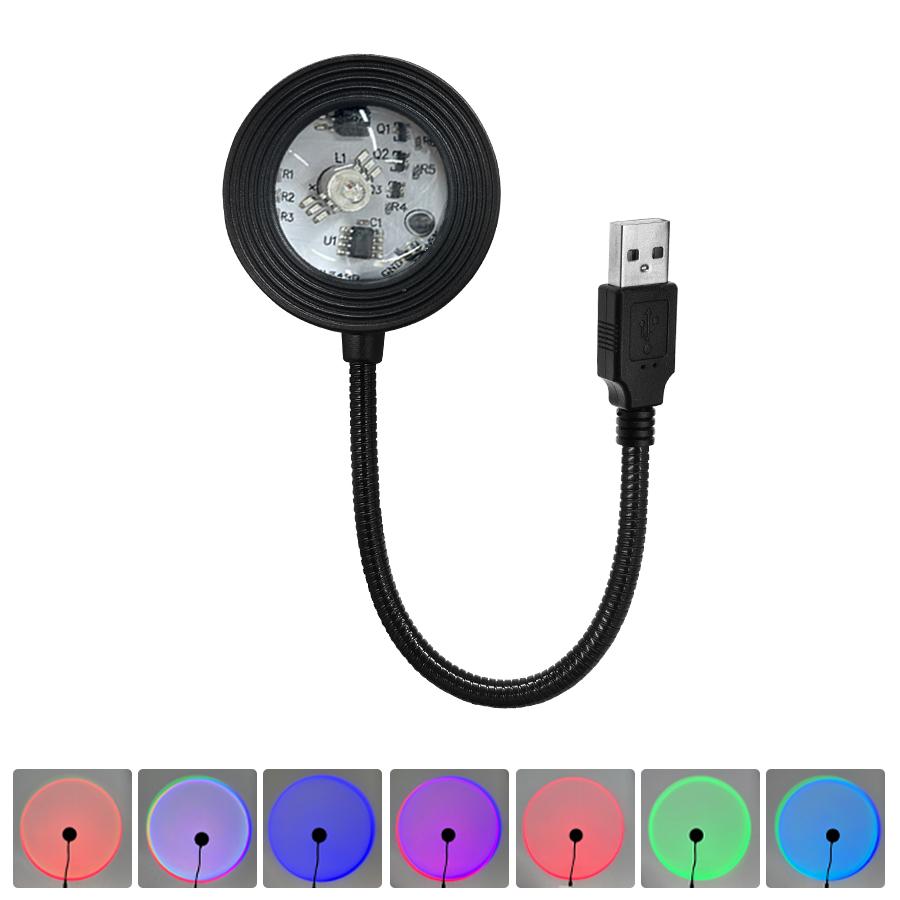 

USB Проекционный свет «Закат» 5 В Цветная атмосферная ночная лампа для вечеринки, спальни, гостиной, на стену, для фотосъемки, декоративное освещение