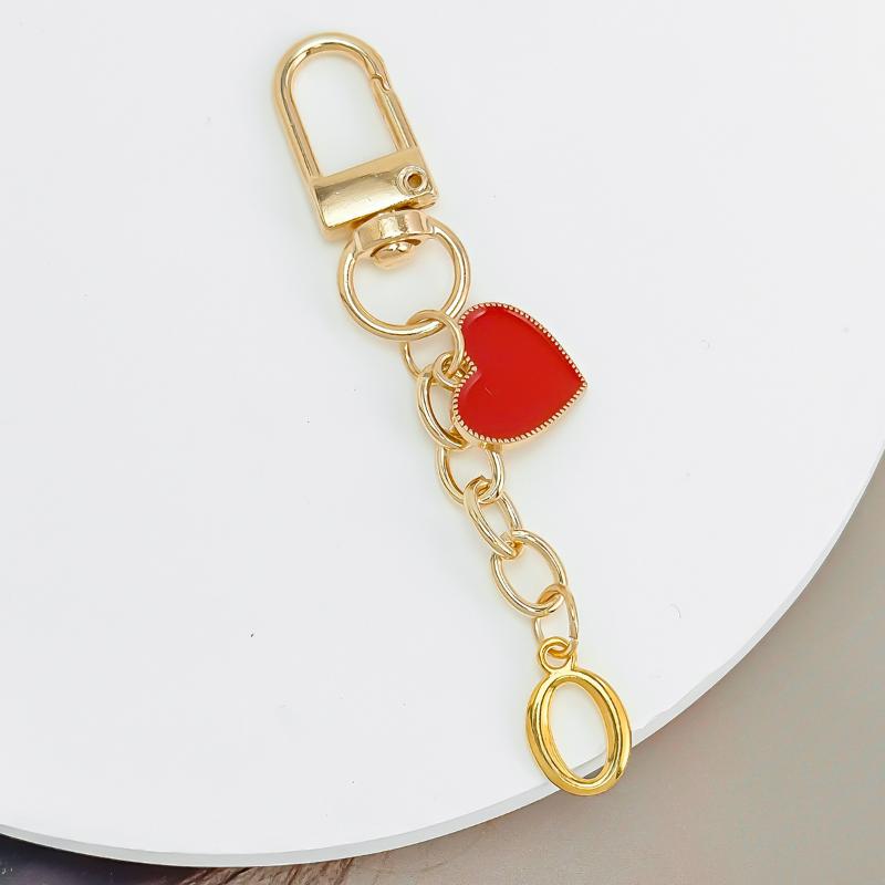 Metal Heart Letter Keychain Fashion A-Z Initial Keyring Charms Car Key Holders Bag Pendant Accessories Valentine'S Day Gift