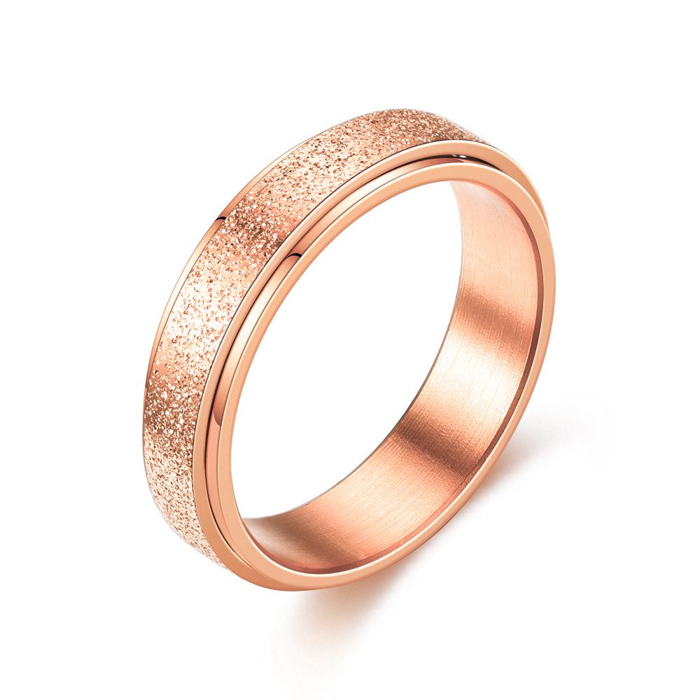 European & American Titanium Steel Moon & Star Rotating Couple Ring Set