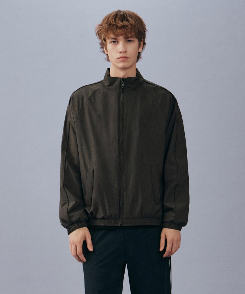 MARITHÉ SPORT Marithe Sport Utility High Neck Piping Windbreaker Brown