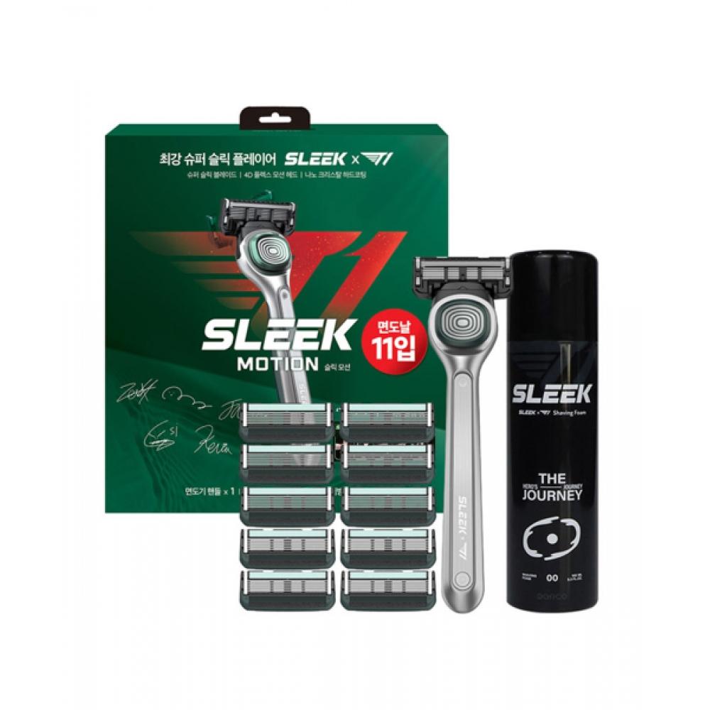 Sleek Slick Xt1 Collaboration ShavIng PlannIng Set  1 Handle+11 Blades In Total +100 Ml Foam NONE