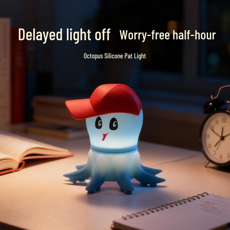 Octopus Night Light: High-End Bedside Tap Light for Boys – Stress Relief Small Ornament Gift