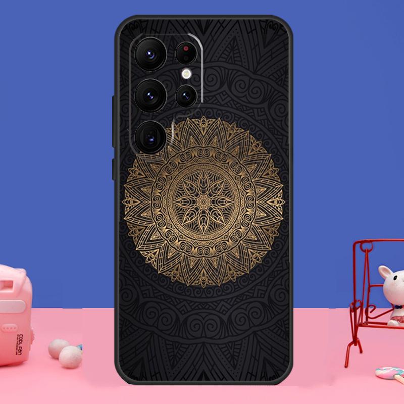 Indian Floral Henna Mandala Case For Samsung Galaxy S23 S24 Ultra S21 S22 Plus Note 20 Note 10 S8 S9 S10 S20 FE Cover