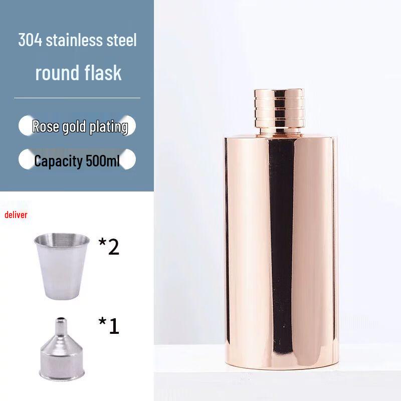 Portable 304 Stainless Steel Hip Flask