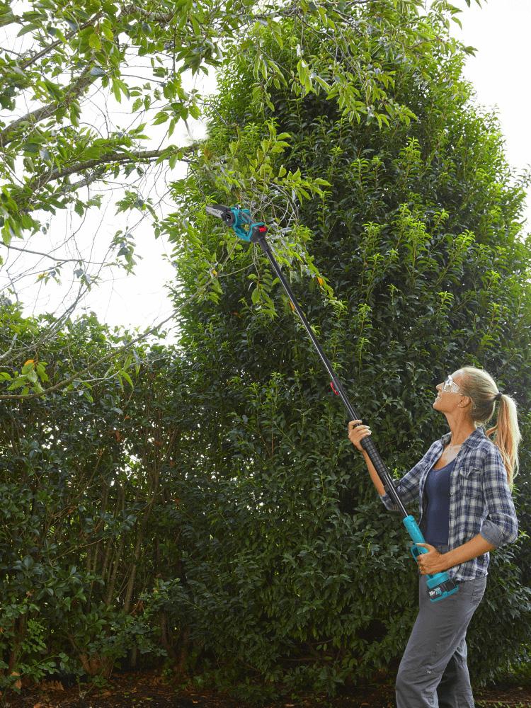 Yofidra Brushless 8Inch Telescoping Pole Electric Chainsaw High Branch Saw Garden Pruning Power Tool For Makita 18V Battery Pin