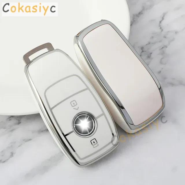 ECGP7 2/3/4 Bottons Silver Tpu Car Key Case Cover for Mercedes Benz A C E S G Class GLC CLE CLA GLB GLS W177 W205 W213 W222 X167 AMG
