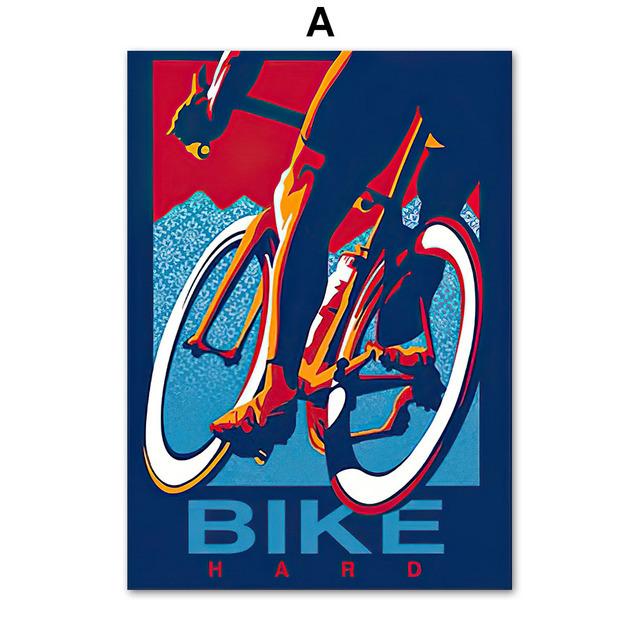 Vintage Posters and Prints Sports Bike Cycling Wall Art Canvas Painting Nordic Wall Pictures for Boy Bedroom Living Room Decor No Frame