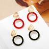 Women Stylish Matte Shine Candy-colored Hoop Earrings