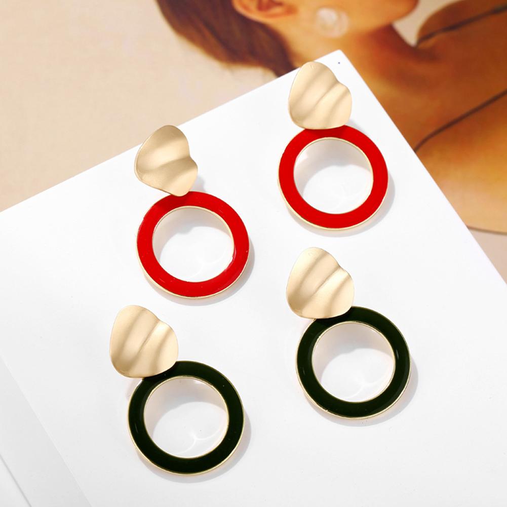 Women Stylish Matte Shine Candy-colored Hoop Earrings