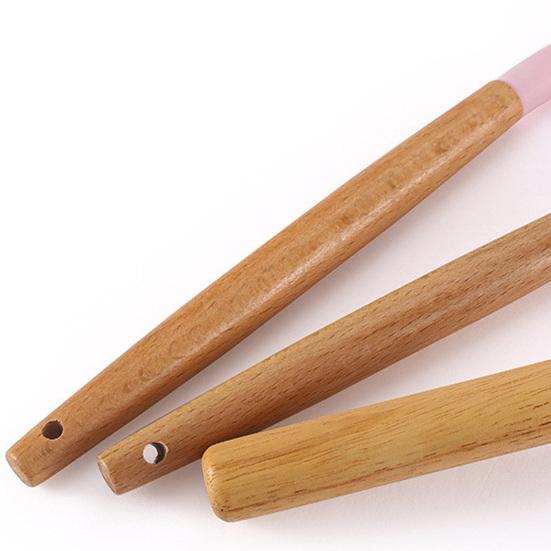 12Pcs Kitchen Utensil Set Wooden Handle Spatula Spoon Brush Whisk Heat-Resistant Silicone Cooking Tools Kit Kitchen Supplies