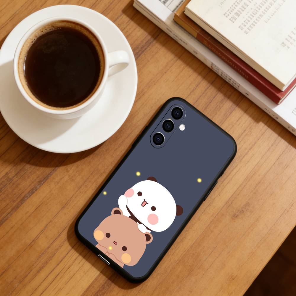 Cute Cartoon Bubu Dudu Phone Case Black Silicone Soft For Samsung Galaxy A73,A72,A71,A70,A53,A52,A51