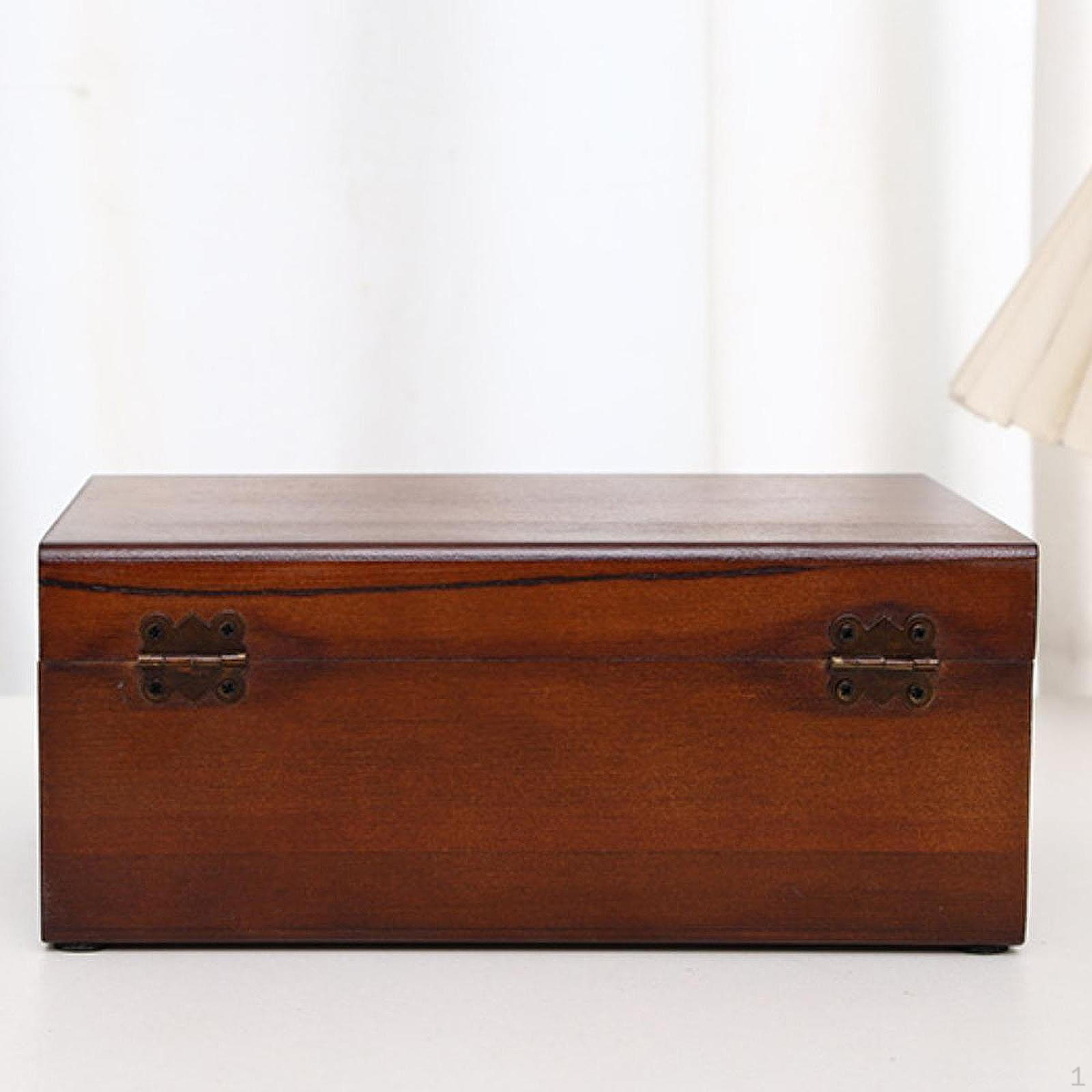 

Wooden Sewing Box Accessories Holder Keepsake Empty with Lid Beginners Supplies