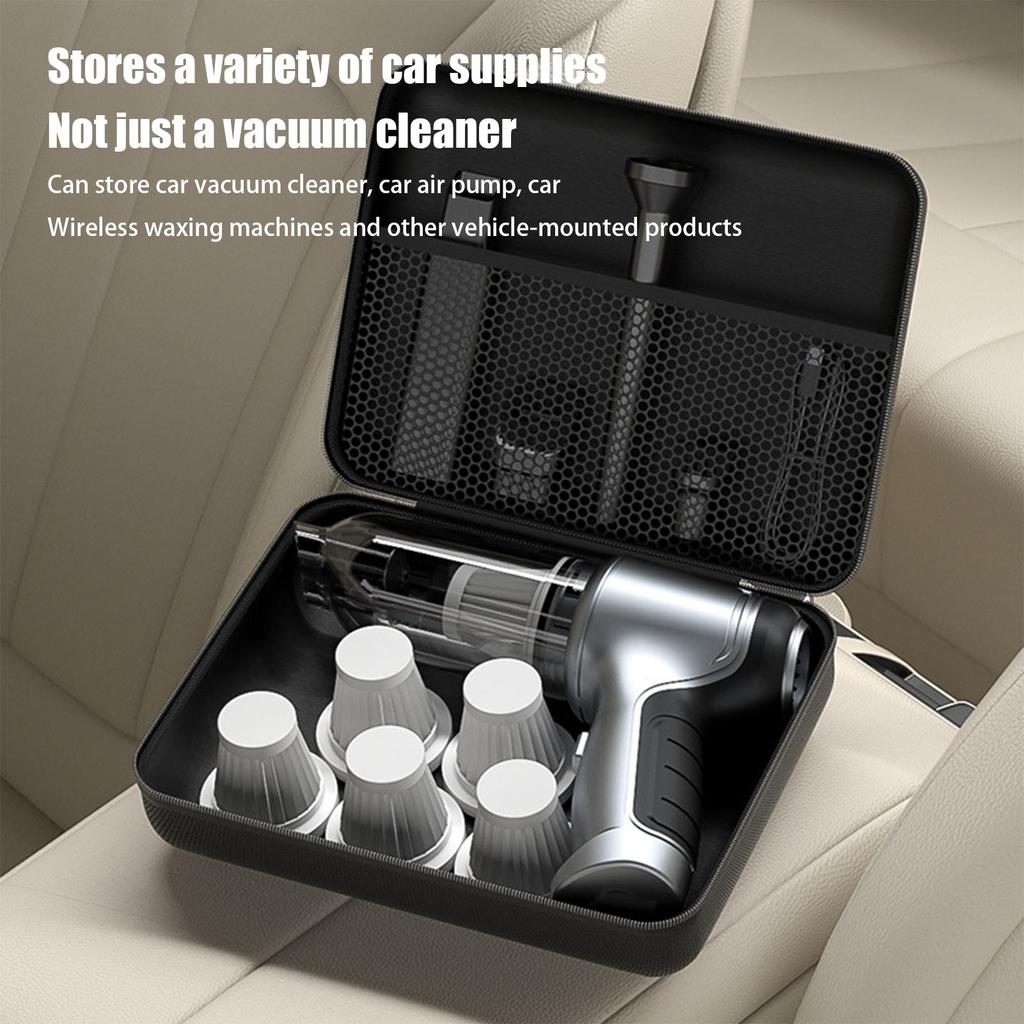 Car Vacuum Cleaner Storage Organizer Bag Multi-Functional EVA Case for Auto Vacuum Inflatable Pump & Accessories