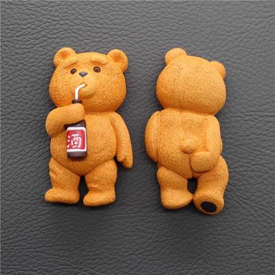 Bear Funny 3D Fridge Magnets Resin Creative Portrait Refrigerator Magnets Sticker Handicraft Souvenir Gift Home Decoration