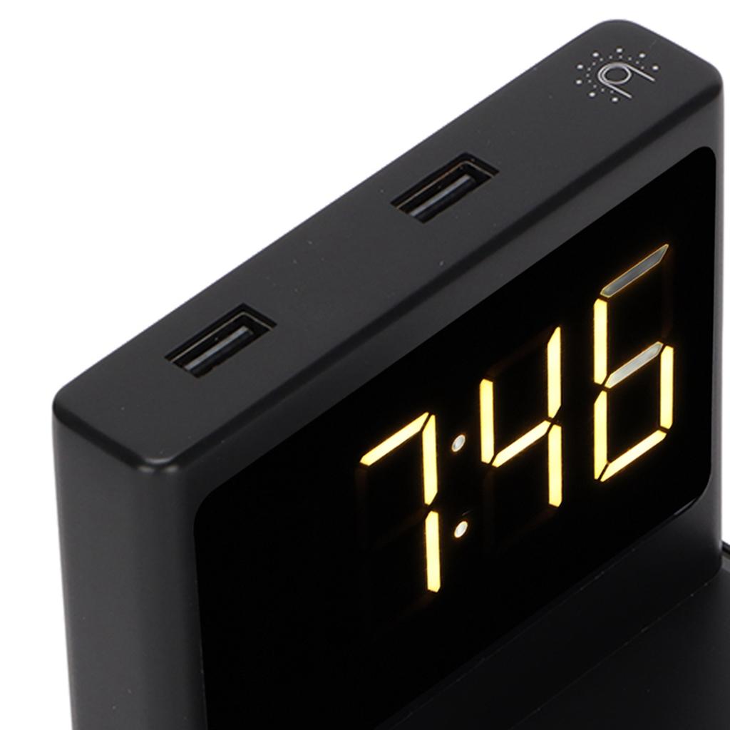 Phone Digital Clock   3 in 1 Type C Wireless Charging Alarm Clock with Snooze Button for Tablet   Fan