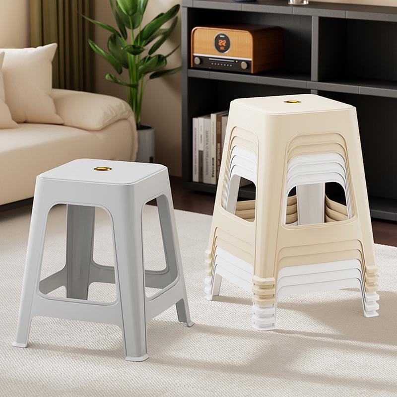 Stackable Non-Slip Sturdy Plastic Square Stool for Home, Kitchen, Dining