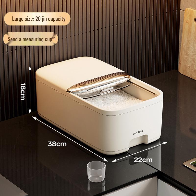 Large Capacity Food-Grade Rice Container with Push-Pull Lid - Insect & Moisture Proof