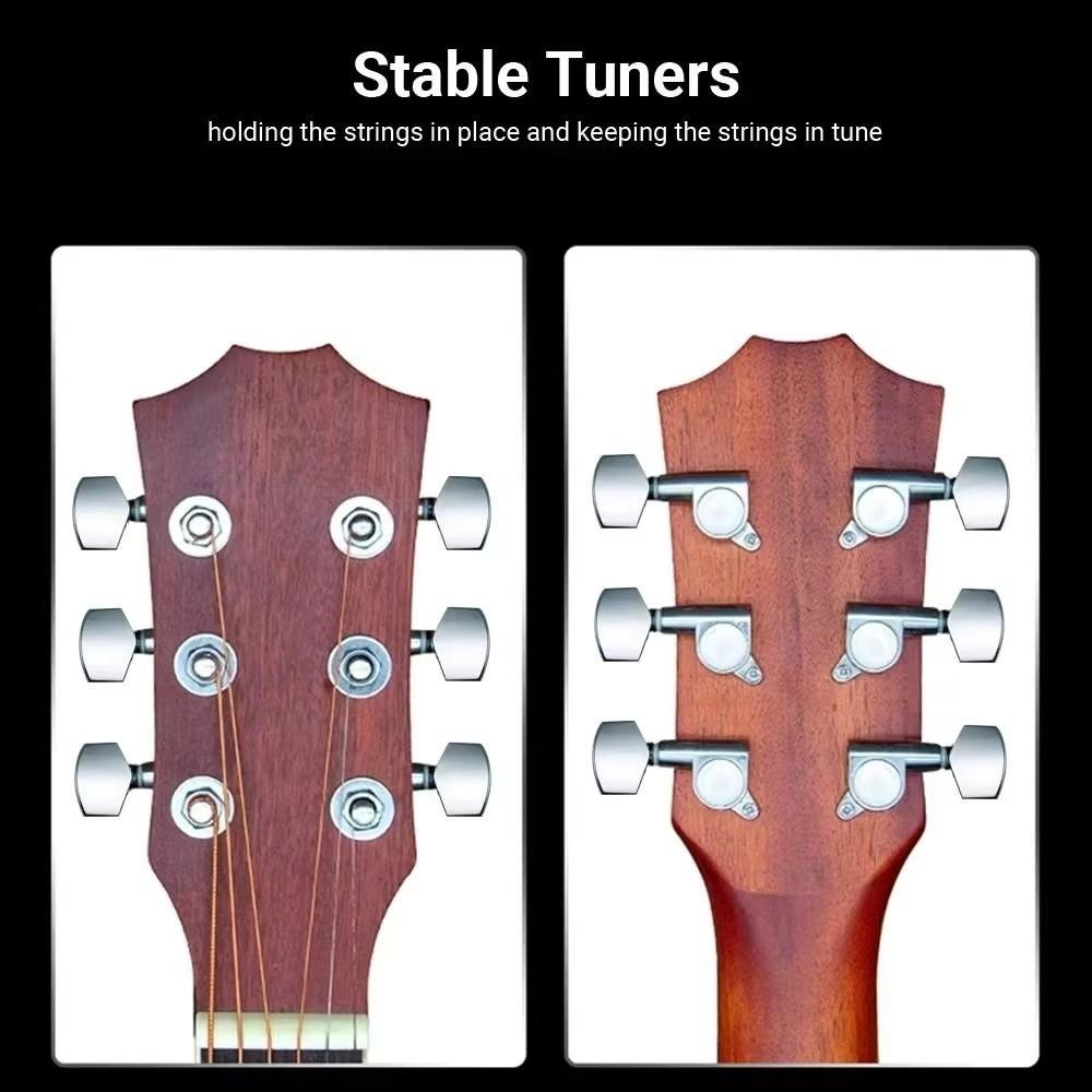 Totally Closed Guitar String Tuning Pegs 3L3R Configuration Locking Tuners  Acoustic Guitar