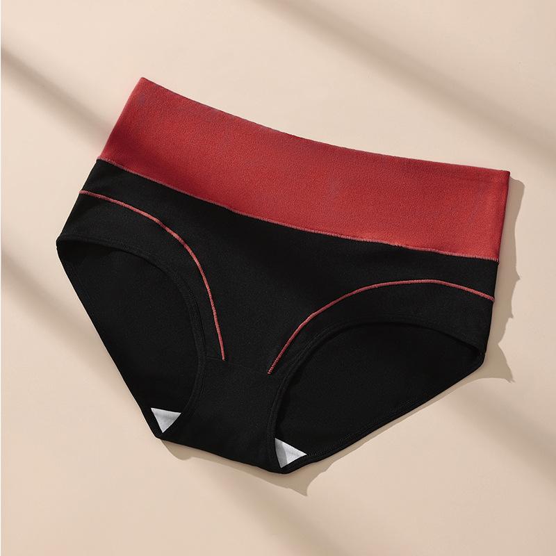 Milk Silk Fashion Contrasting Color Women'S Underwear Briefs High Waist Large Size Loose Underwear Briefs Women