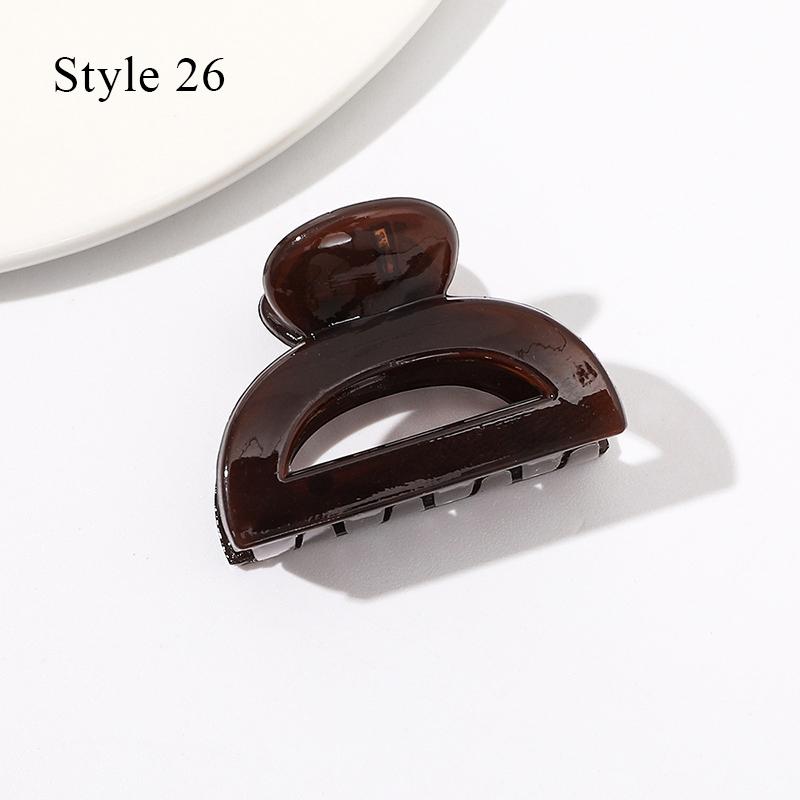 HFYJ Hollow Small Size 4cm Square Hair Claws Acrylic Jelly Color Hairpin Shark Crab Hair Clip Claw Hair Accessories for Women